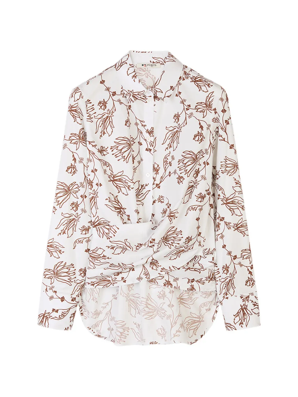 Ports 1961 floral twisted shirt - Bianco