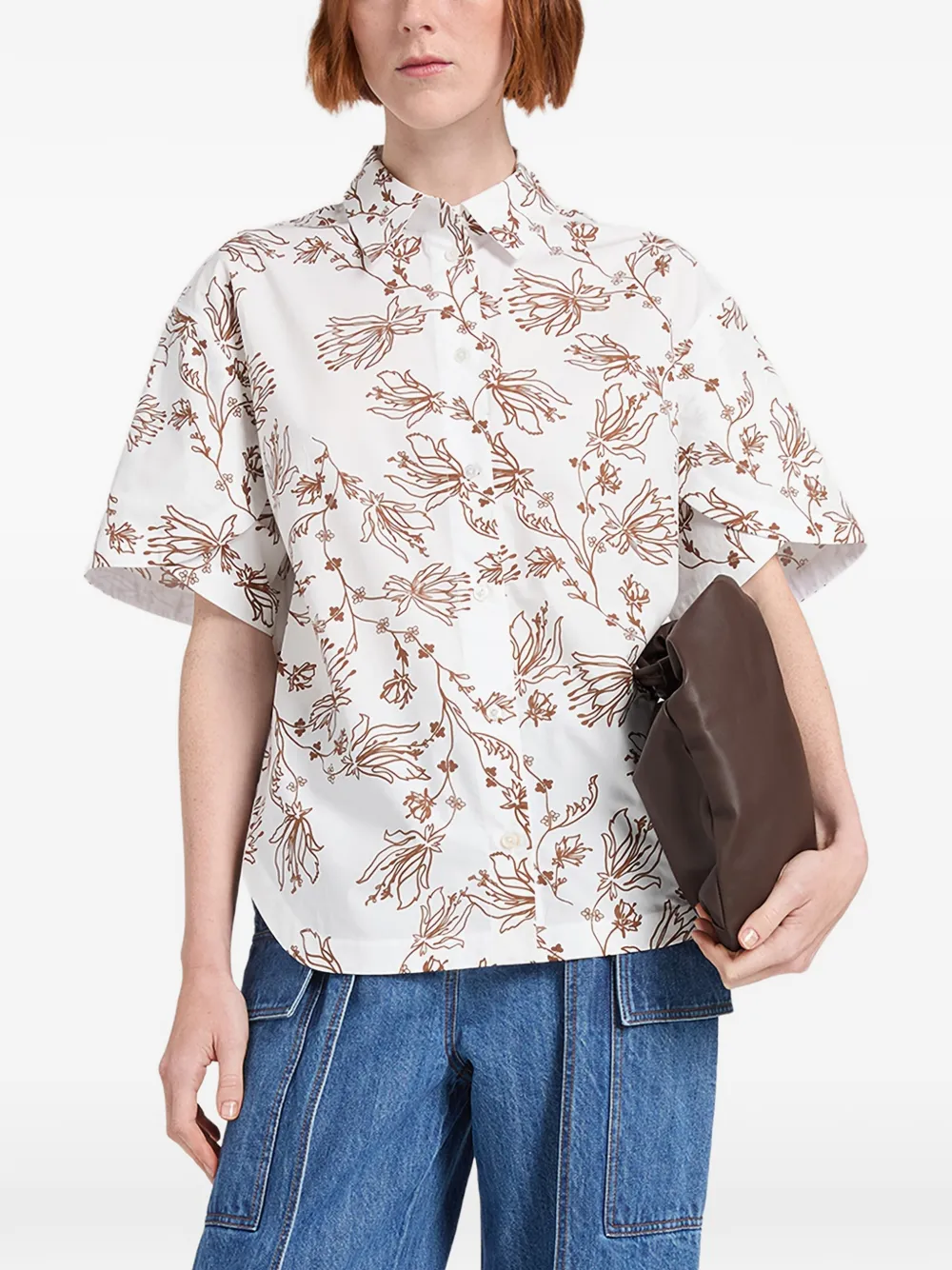 Ports 1961 blouse met bloemenprint Wit