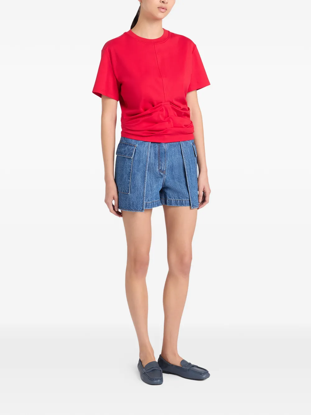 Ports 1961 T-shirt met ruches Rood