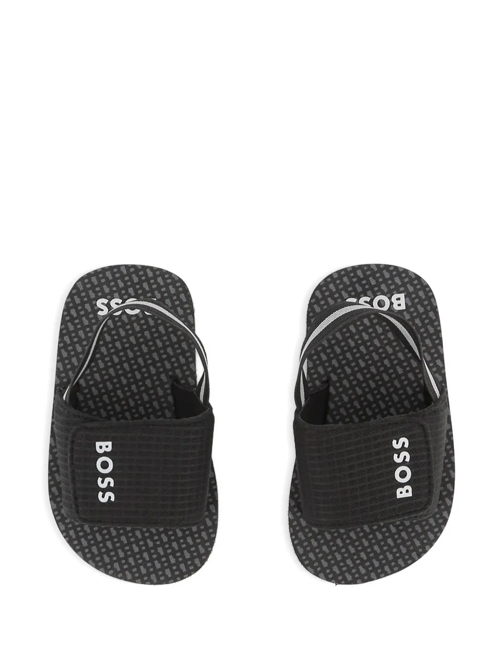 BOSS Kidswear stripe-strap sandals Zwart