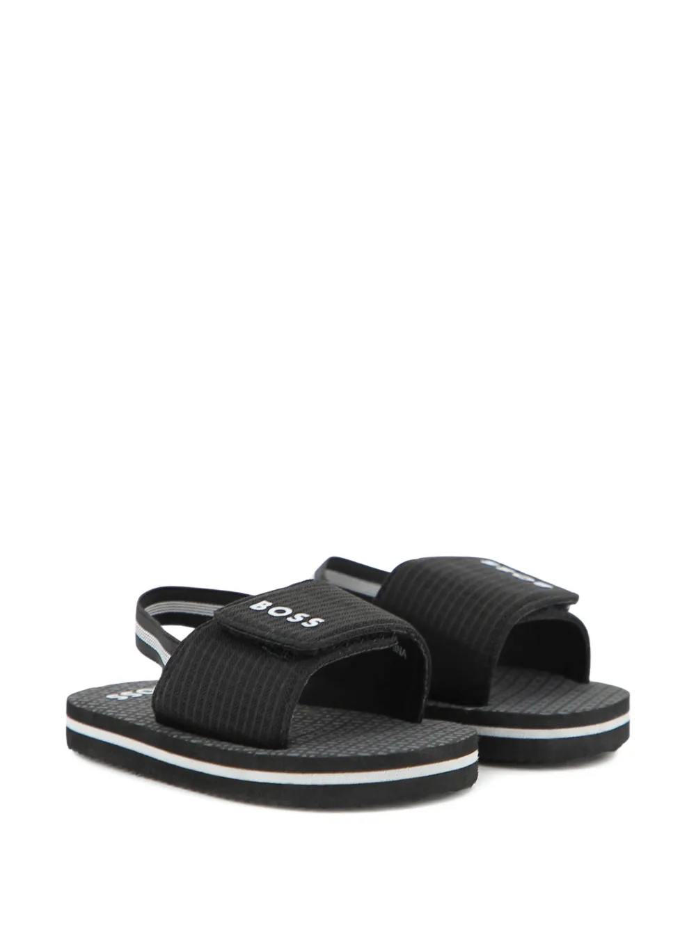 BOSS Kidswear stripe-strap sandals - Nero