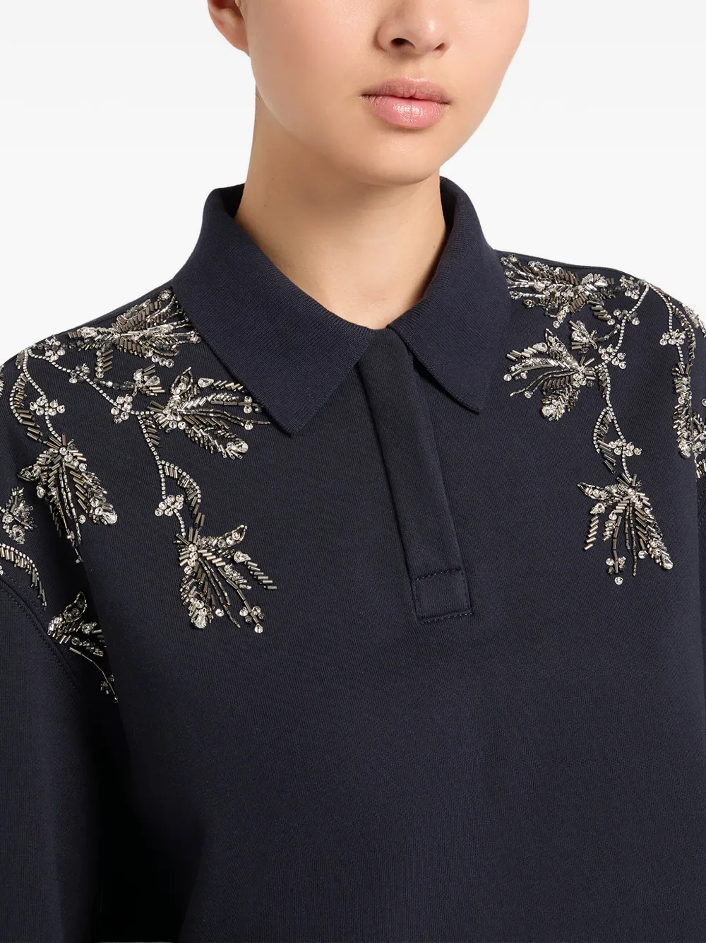 Ports 1961 Verfraaide polotop Blauw