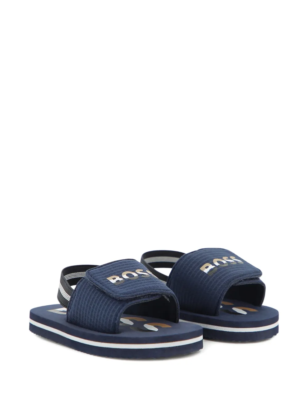 BOSS Kidswear Aqua striped-detail sandals - Blu