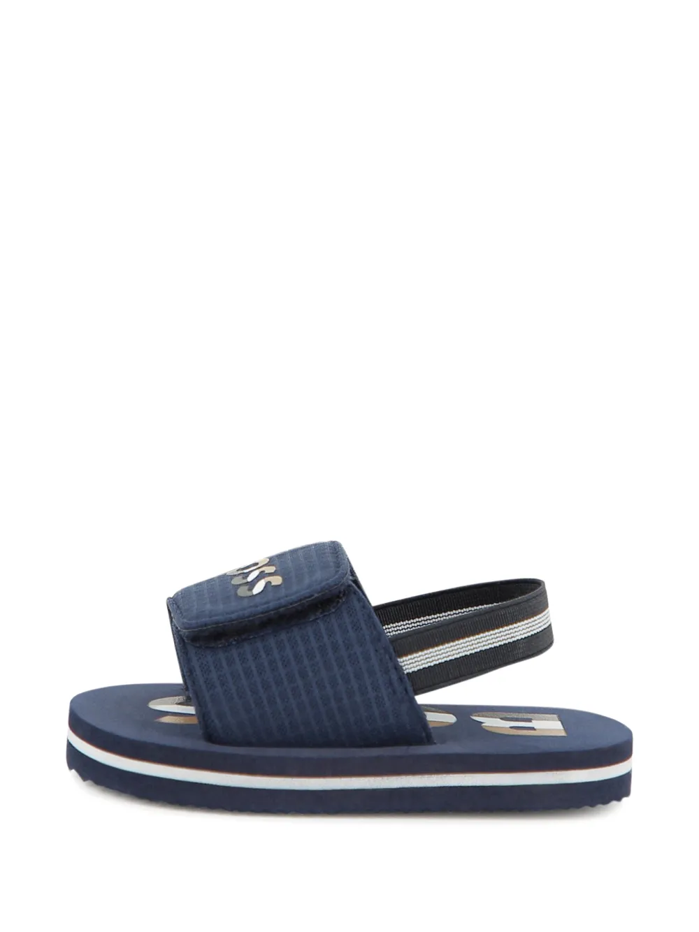 BOSS Kidswear Aqua sandalen met gestreept detail Blauw