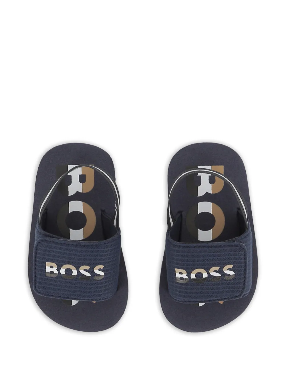BOSS Kidswear Aqua sandalen met gestreept detail Blauw