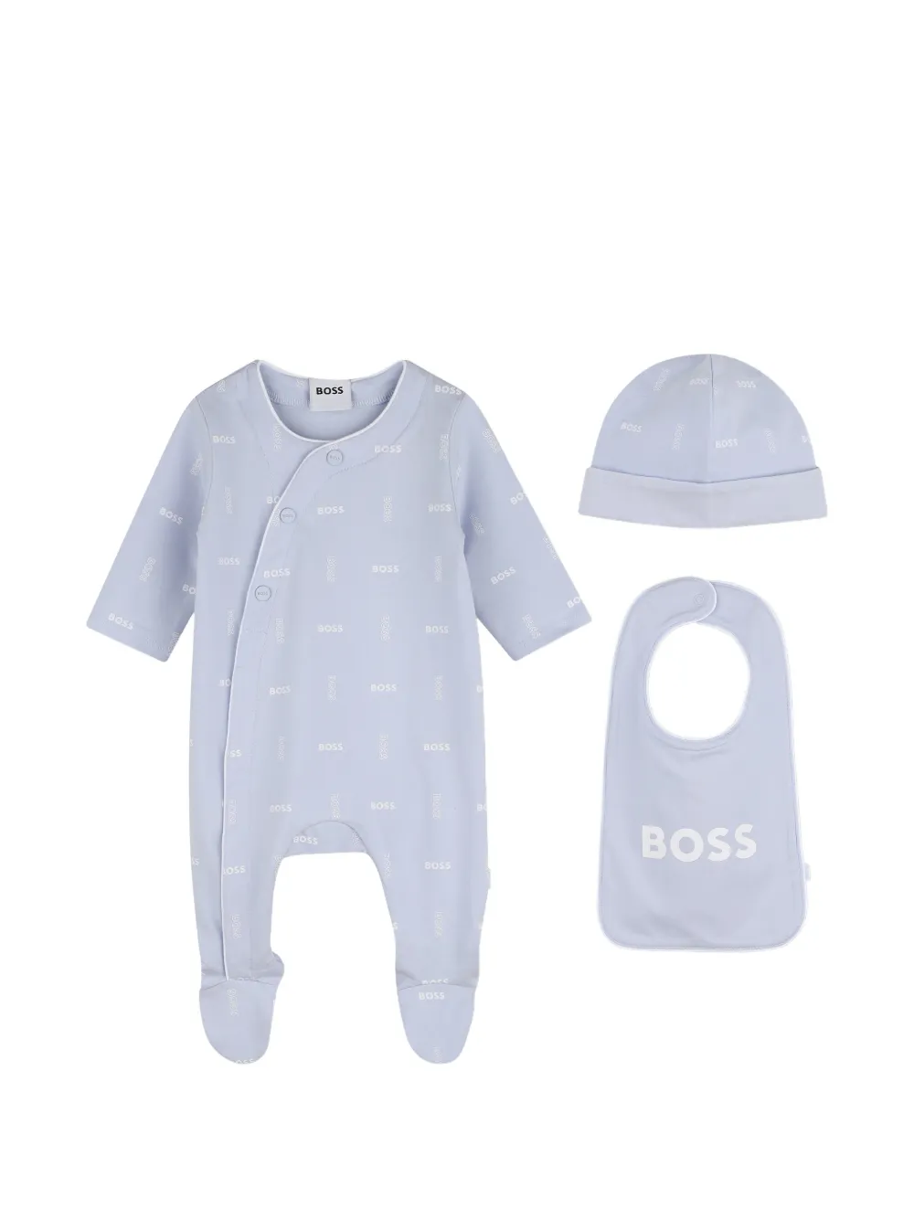 BOSS Kidswear logo-print babygrow set - Blu