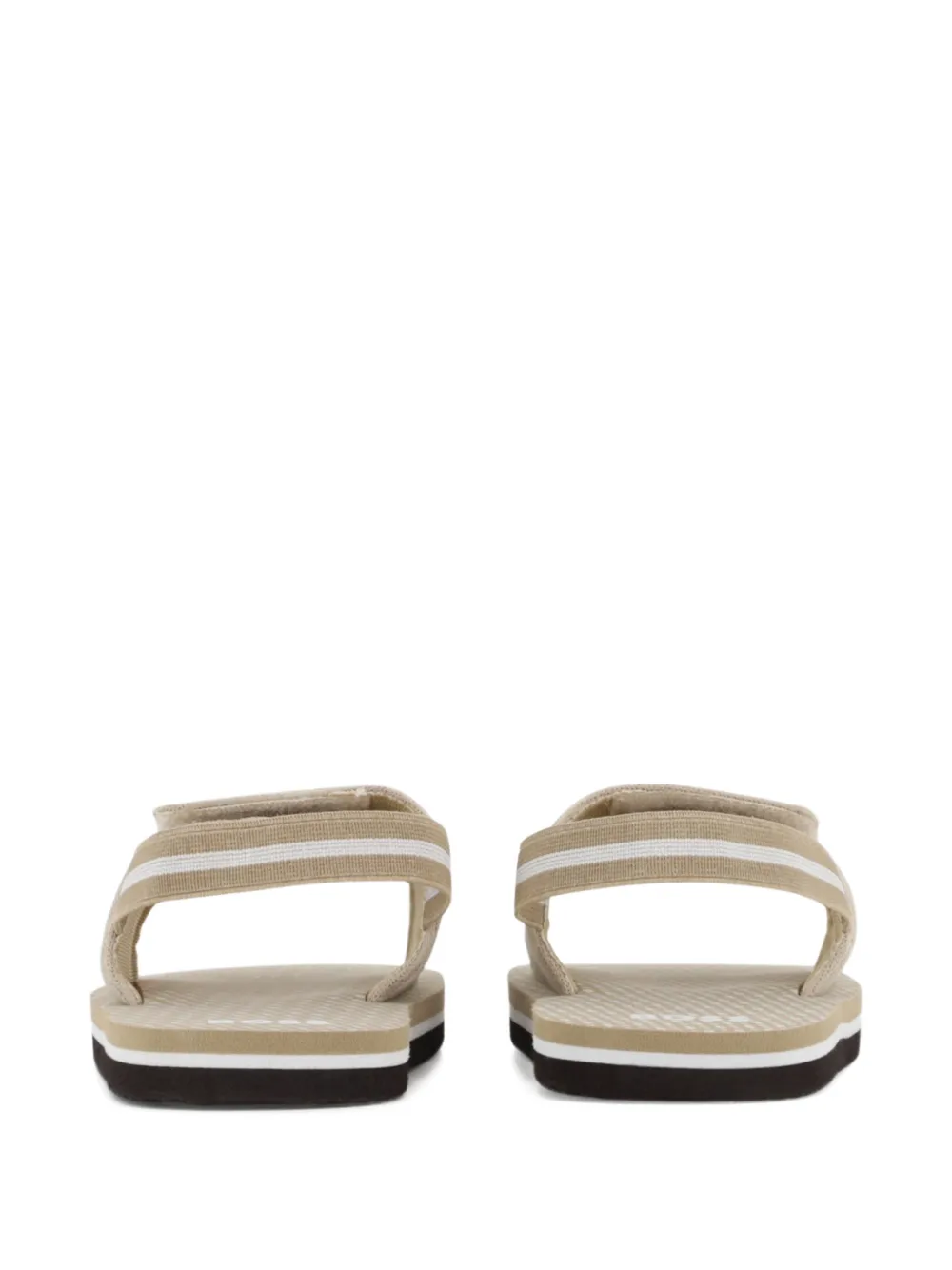 BOSS Kidswear Sandalen met gestreepte bandjes Beige