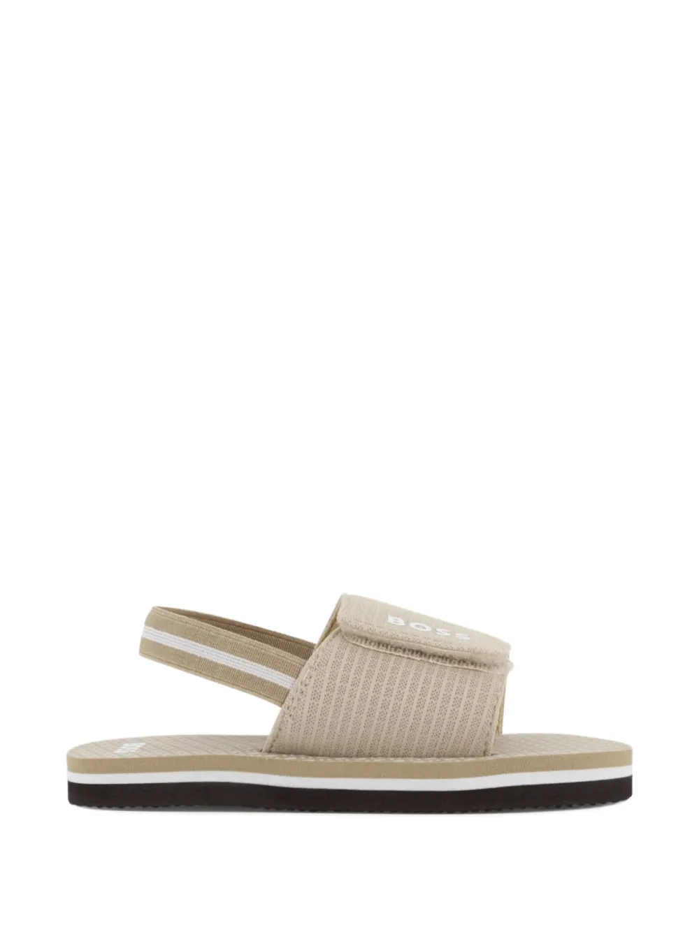 BOSS Kidswear Sandalen met gestreepte bandjes Beige