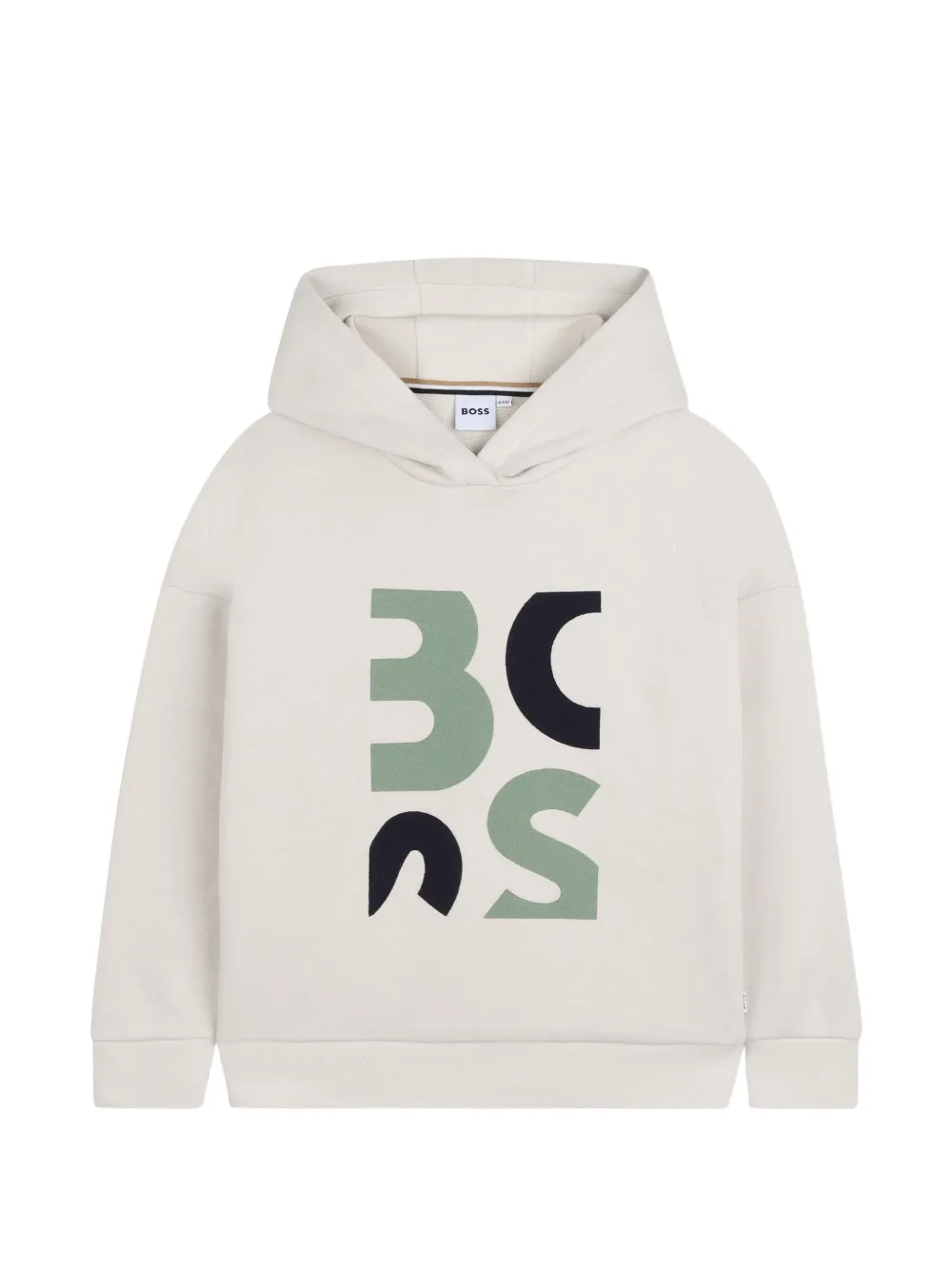 BOSS Kidswear logo-print hoodie - Toni neutri