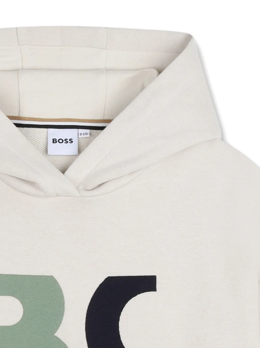 BOSS Kidswear Hoodie met logoprint Beige