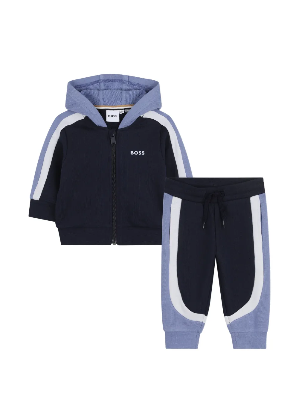 BOSS Kidswear hooded striped tracksuit - Blu