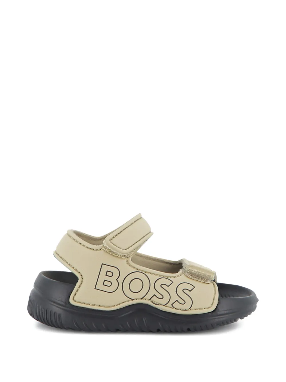 BOSS Kidswear logo-print strap sandals Beige