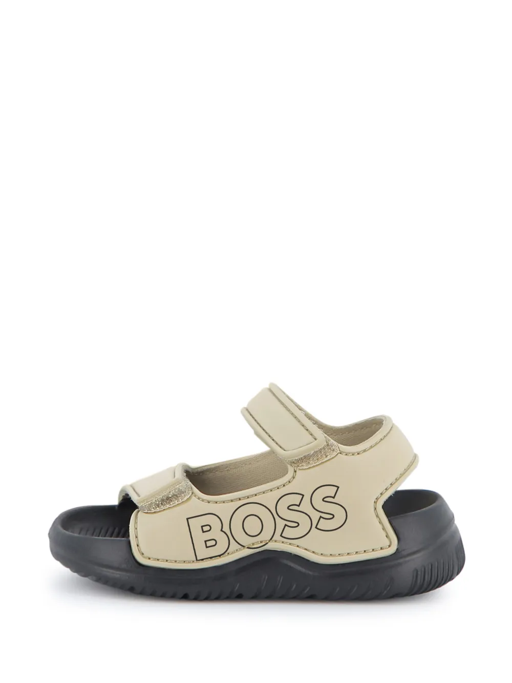 BOSS Kidswear logo-print strap sandals Beige