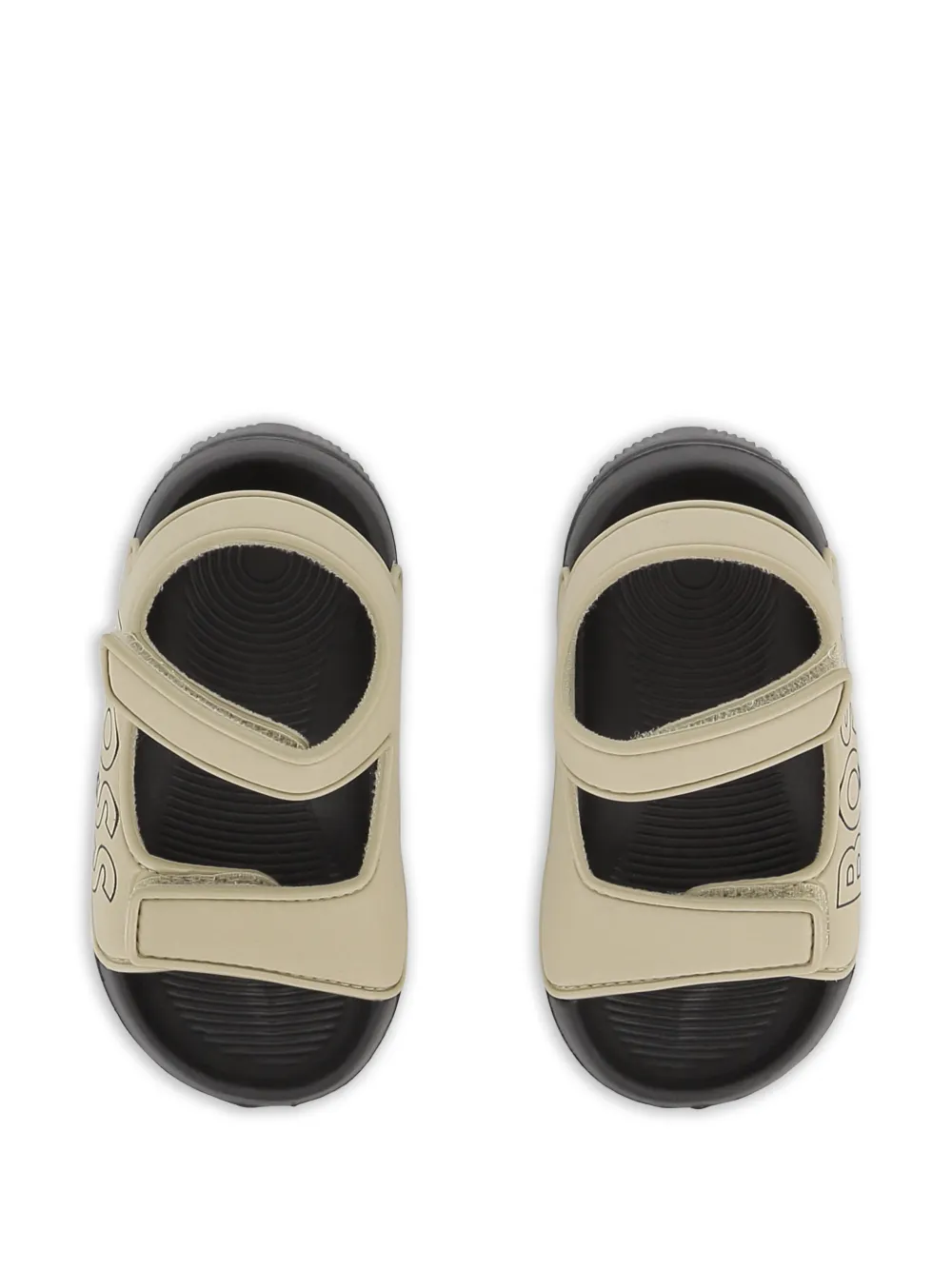 BOSS Kidswear logo-print strap sandals Beige