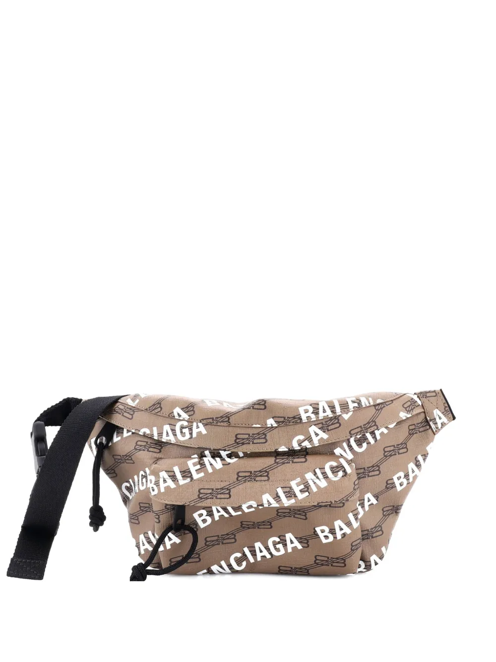 Balenciaga Pre-Owned Beltpack Waist Bag Allover Logo BB Monogram Coated Canvas Medium belt bag - Marrone