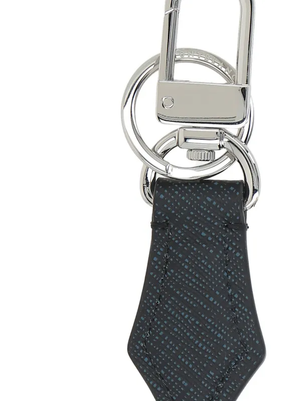 Montblanc レザー プリント キーチェーン | ブルー | FARFETCH JP