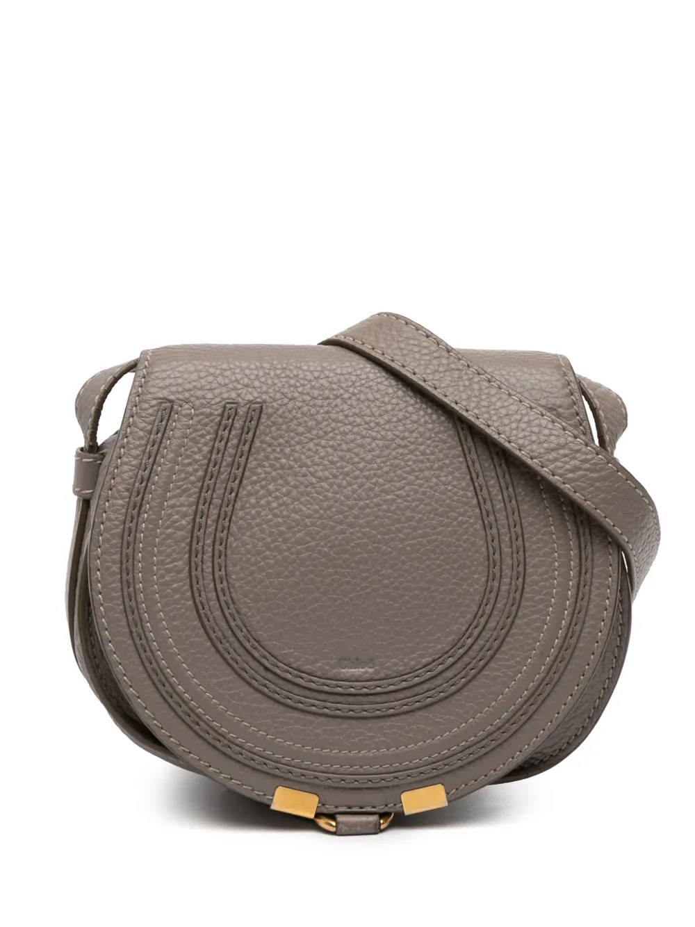 Chloé Pre-Owned 2017 Small Grained Leather Marcie Saddle crossbody bag - Marrone