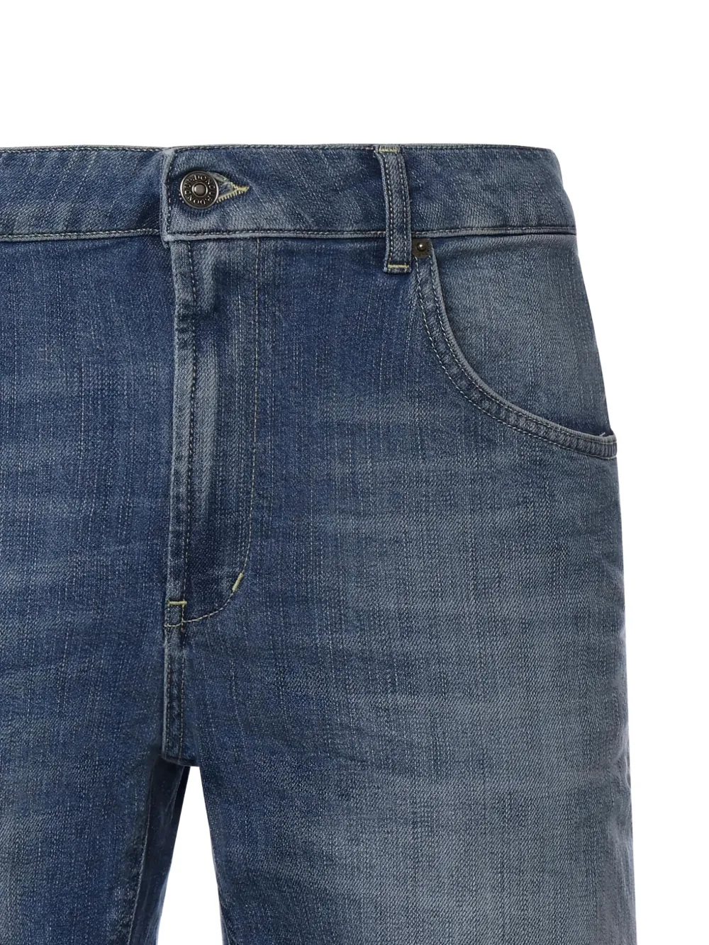DONDUP Derick gerafelde denim shorts Blauw