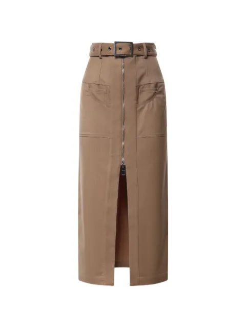 DONDUP belted zip-up long skirt