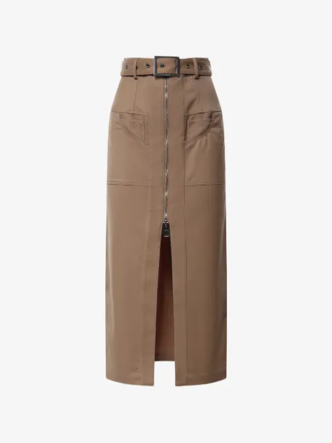 DONDUP belted zip-up long skirt