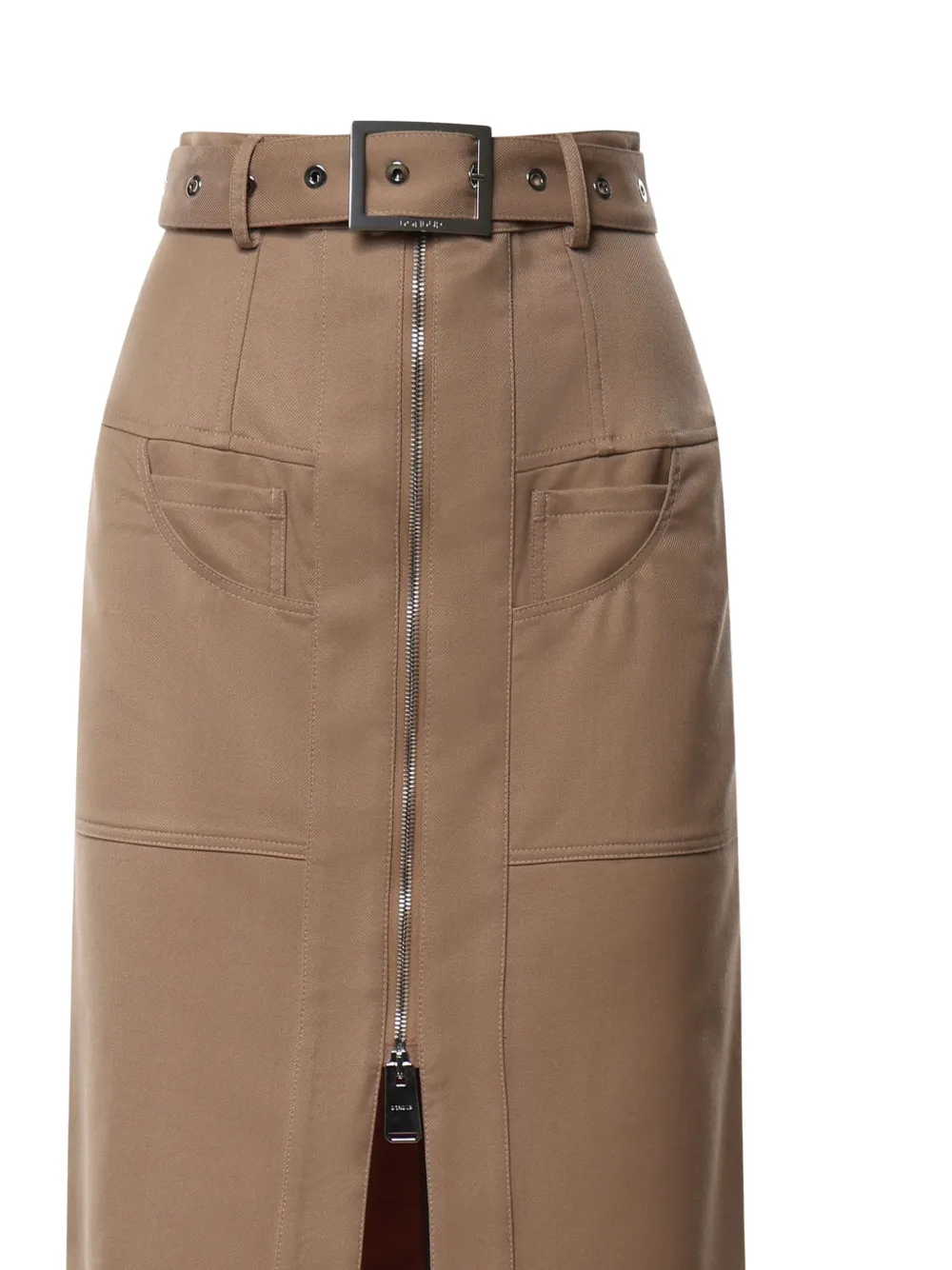 DONDUP Rok met ceintuur en rits Bruin