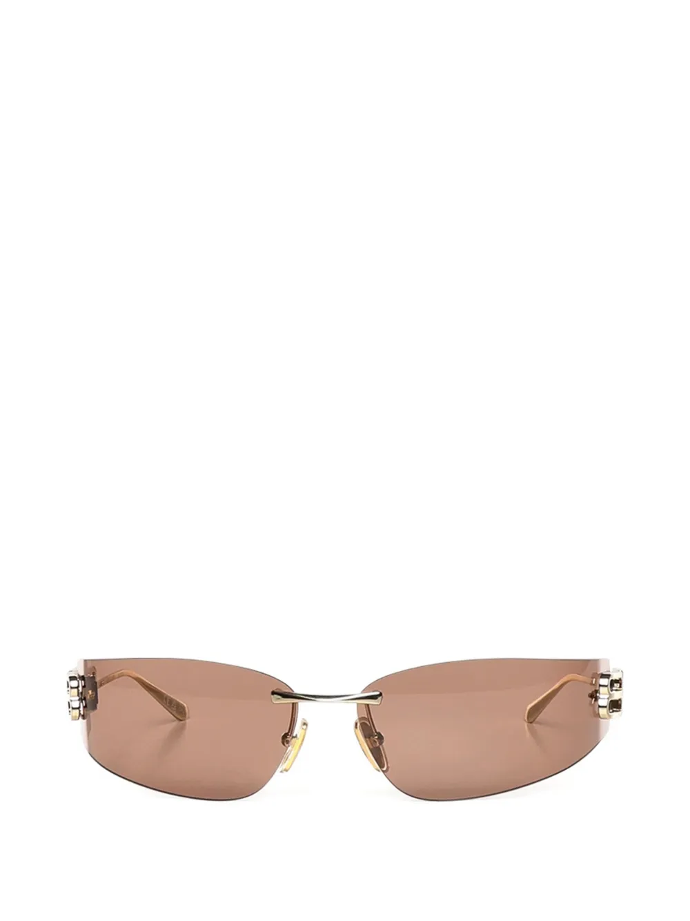Balenciaga Gossip D-frame rimless sunglasses - Marrone