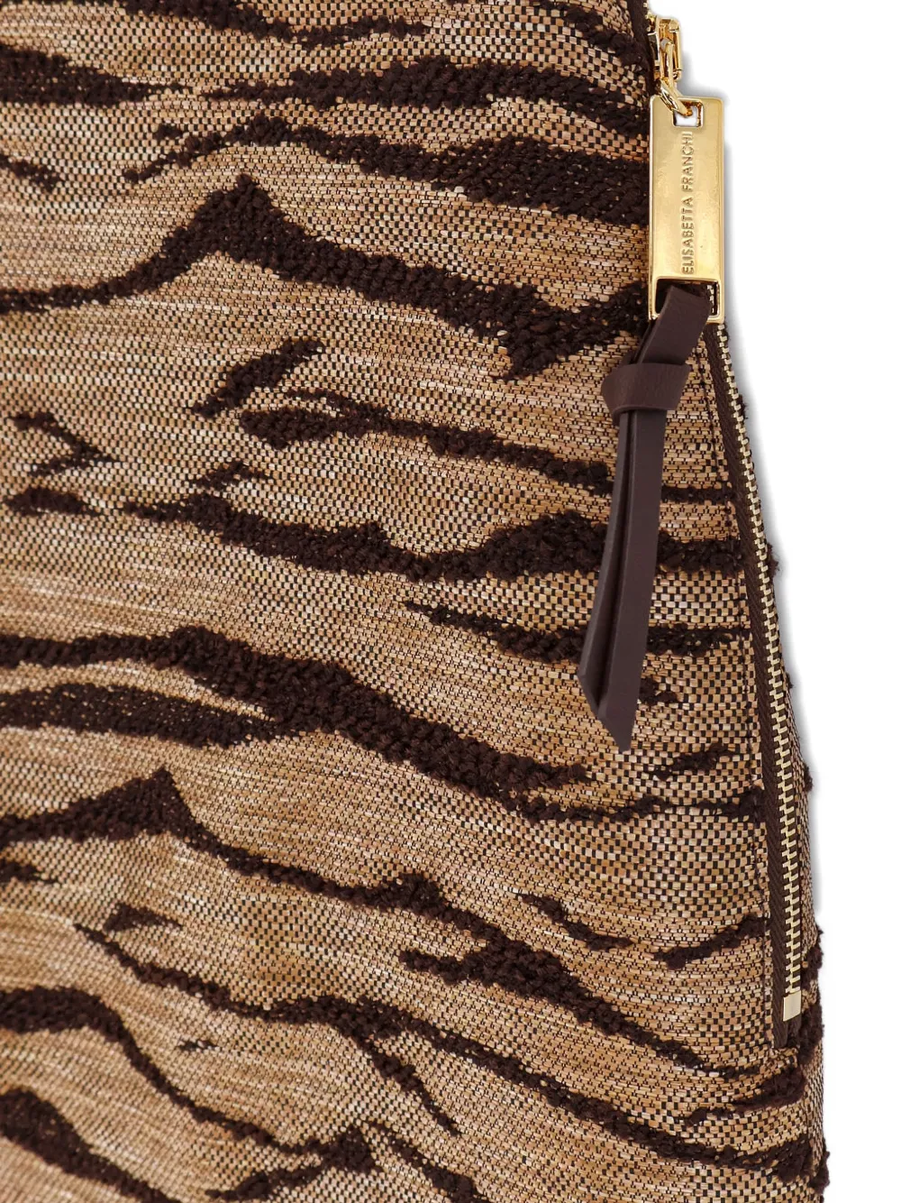 Elisabetta Franchi Raffia-effect Mini Skirt - Brown 
