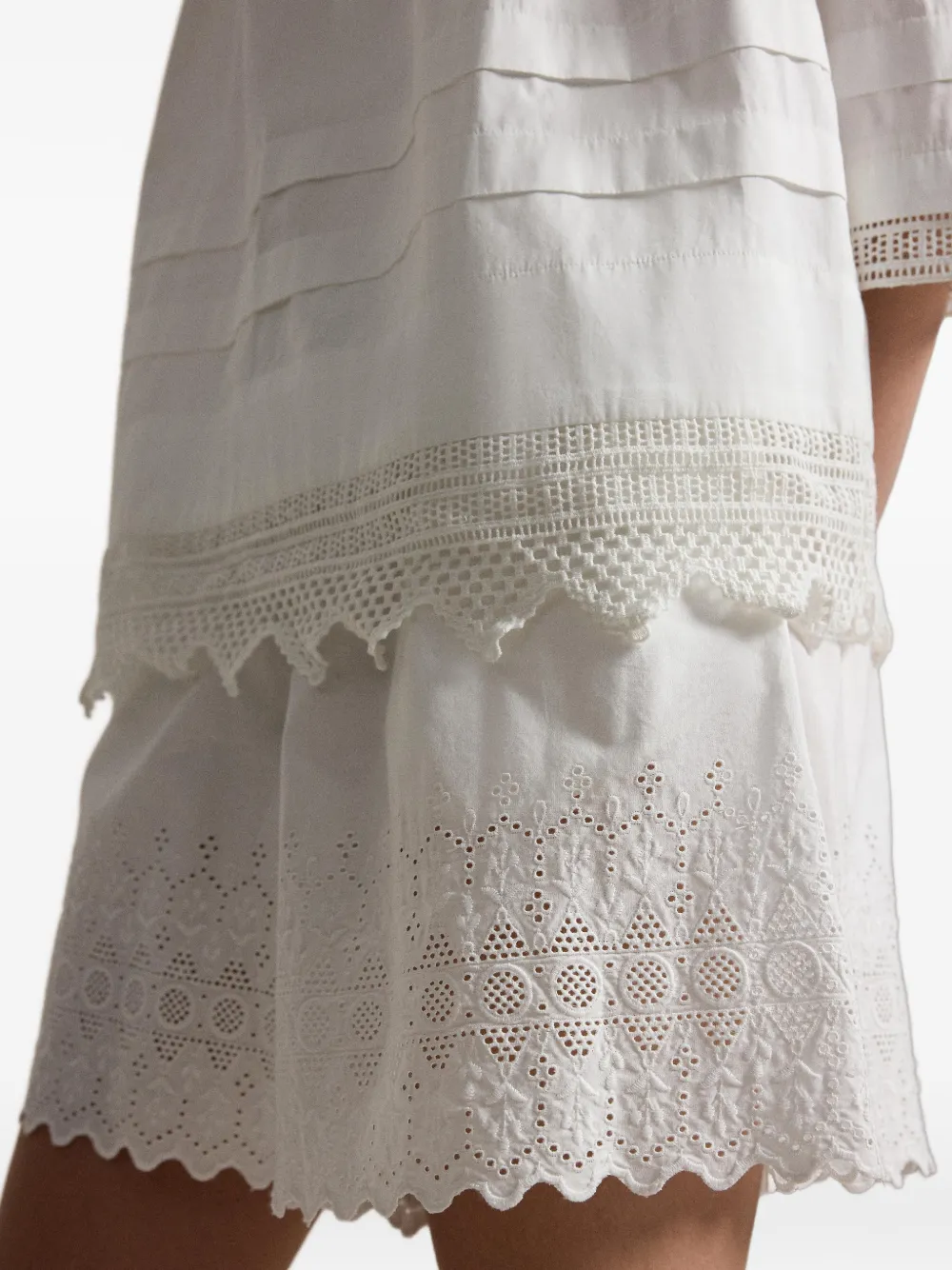 Polo Ralph Lauren Gewelfde katoenen shorts met ringlets Wit
