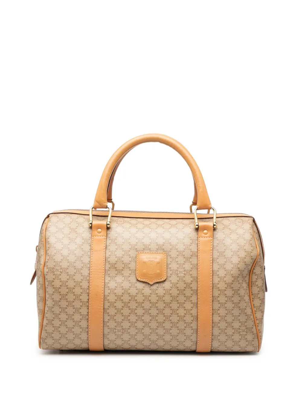 Celine Pre-Owned 2011 Macadam Coated Canvas boston bag - Marrone