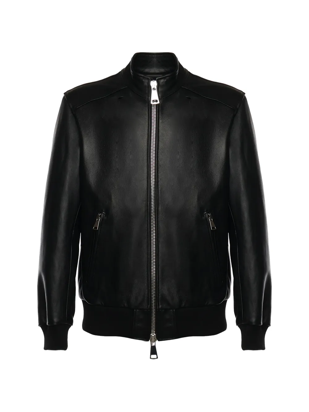 Giuliano Galiano zipped nappa jacket - Nero