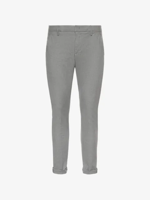 DONDUP slub-texture turn-up trousers