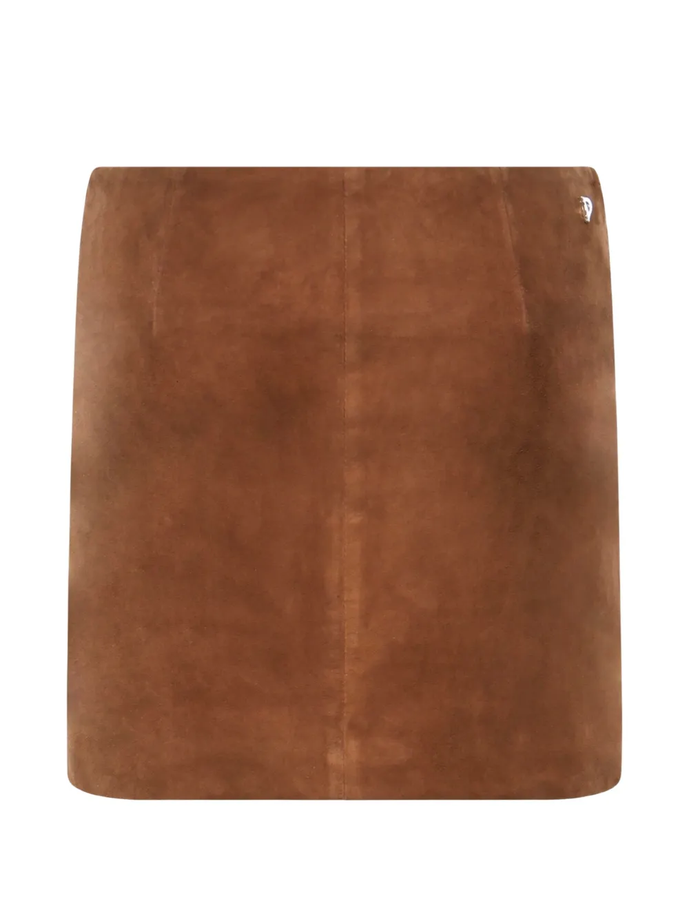 DONDUP panelled goat-suede skirt - Marrone