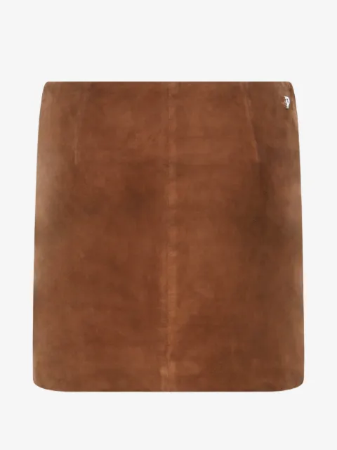 DONDUP panelled goat-suede skirt