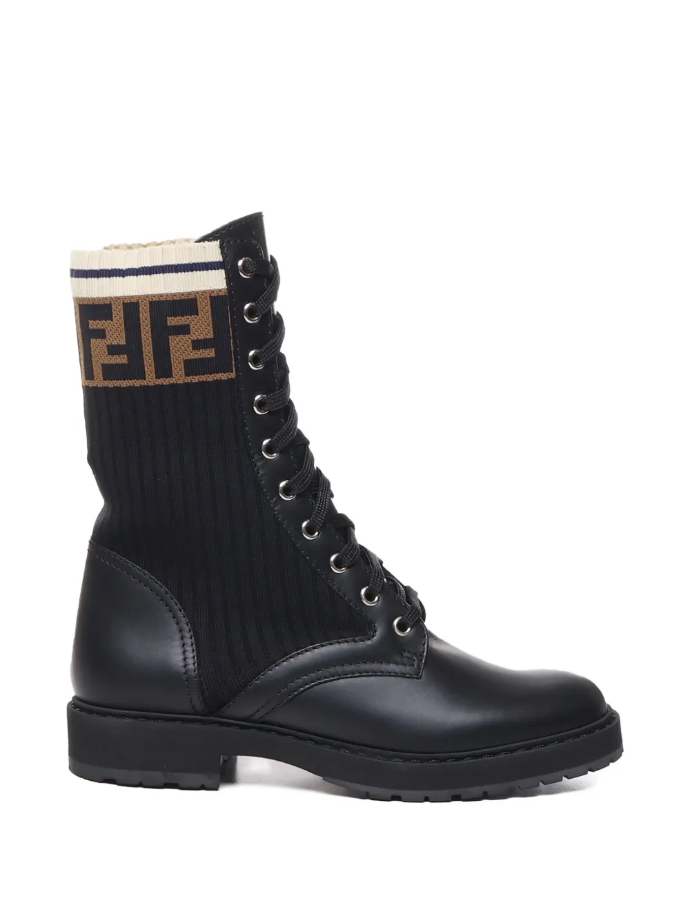 FENDI Rockoko lace-up boots Zwart