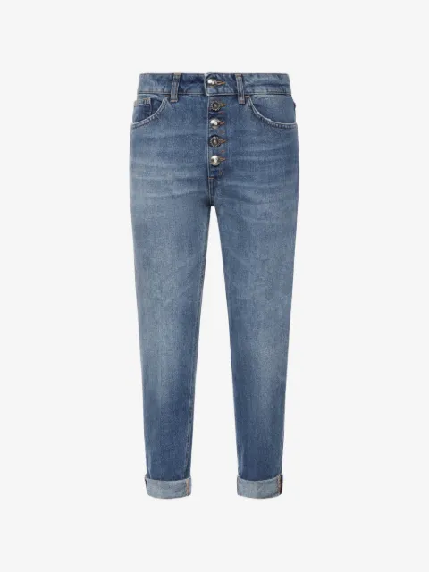 DONDUP button-fly whiskered jeans