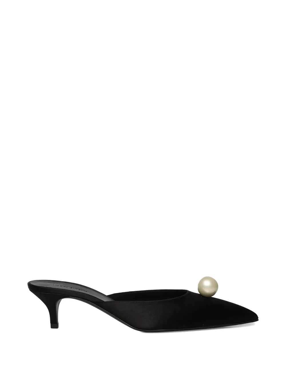 Magda Butrym faux-pearl silk-satin mules Zwart