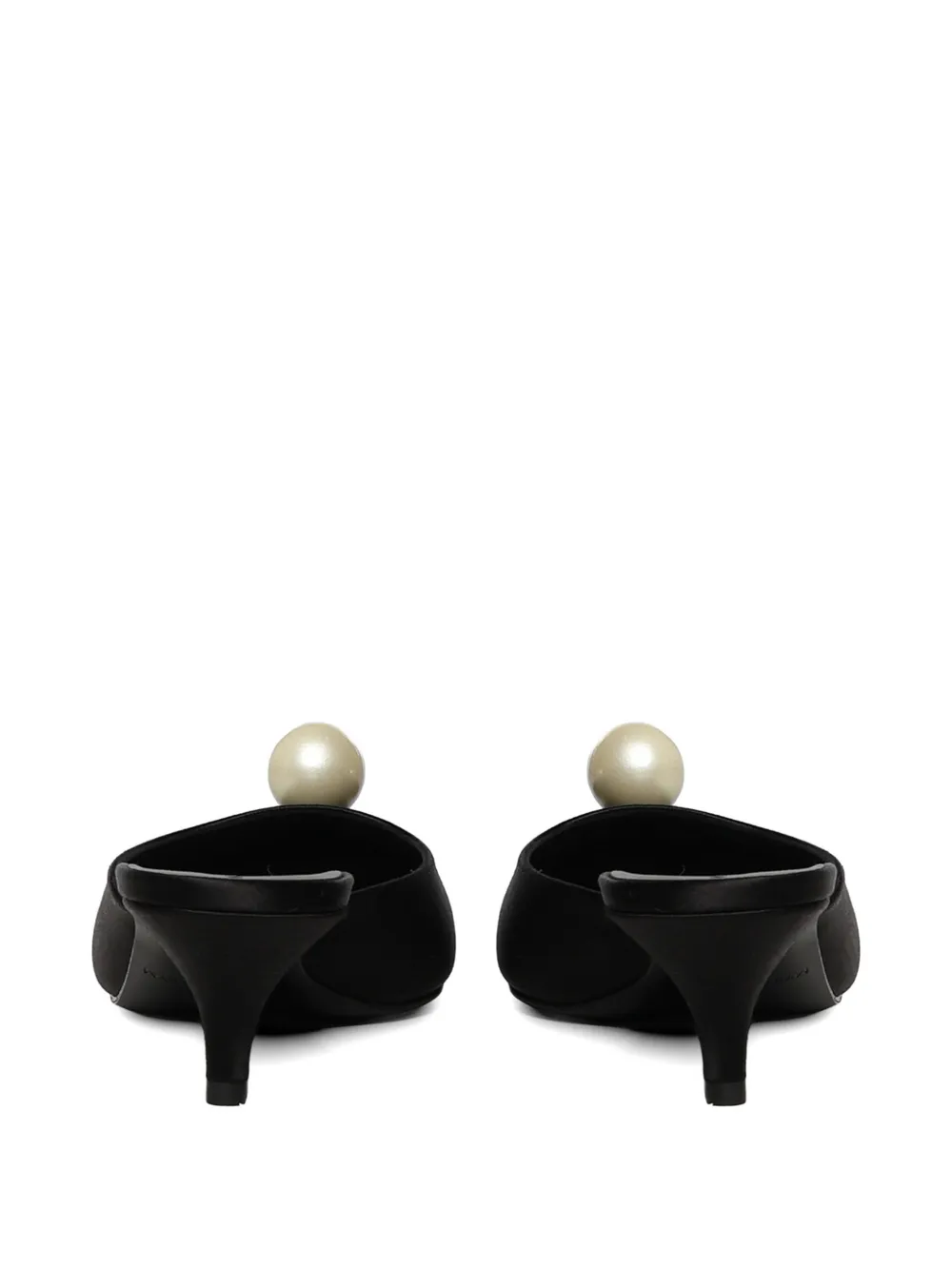 Magda Butrym faux-pearl silk-satin mules Zwart