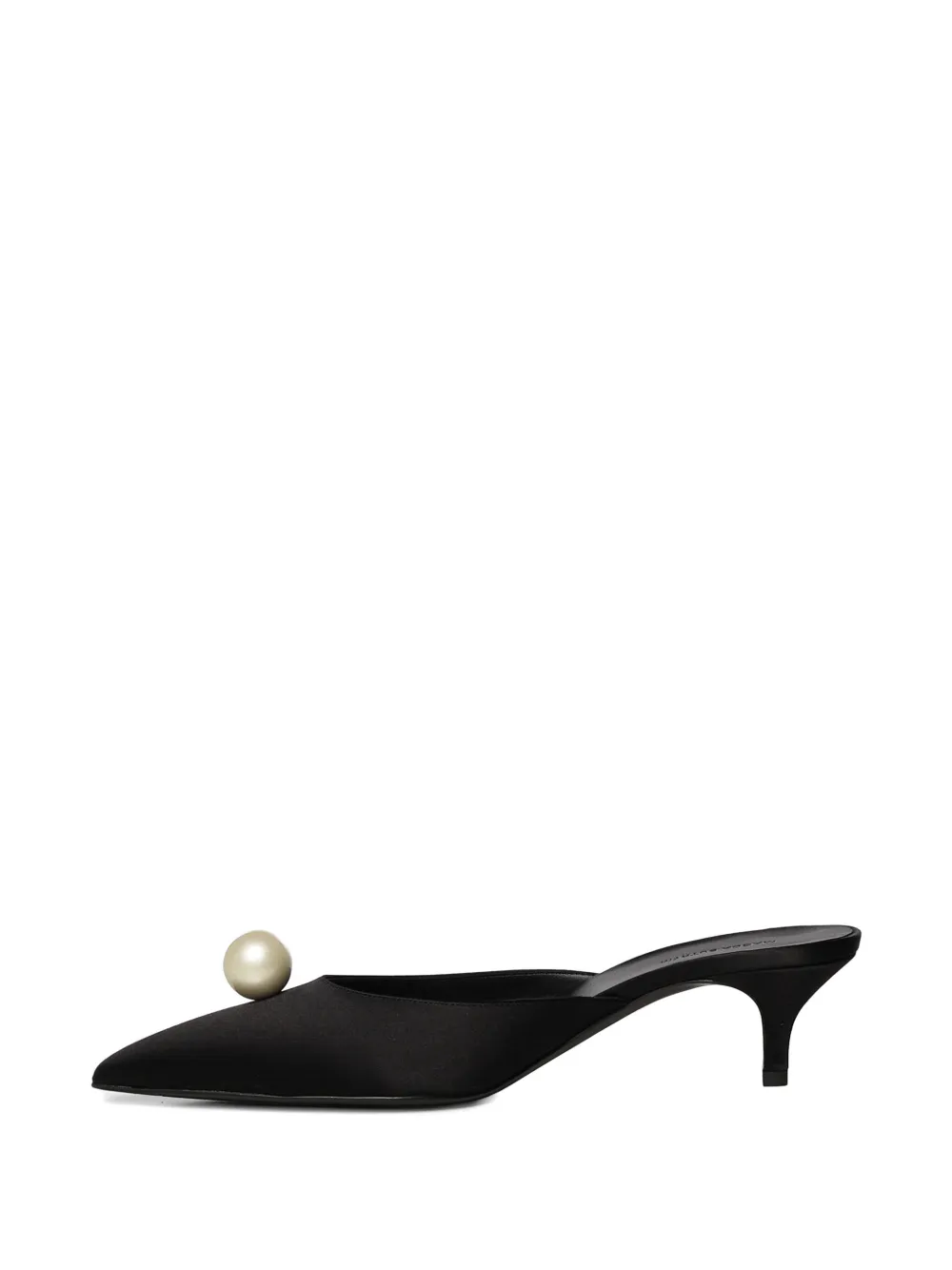 Magda Butrym faux-pearl silk-satin mules Zwart