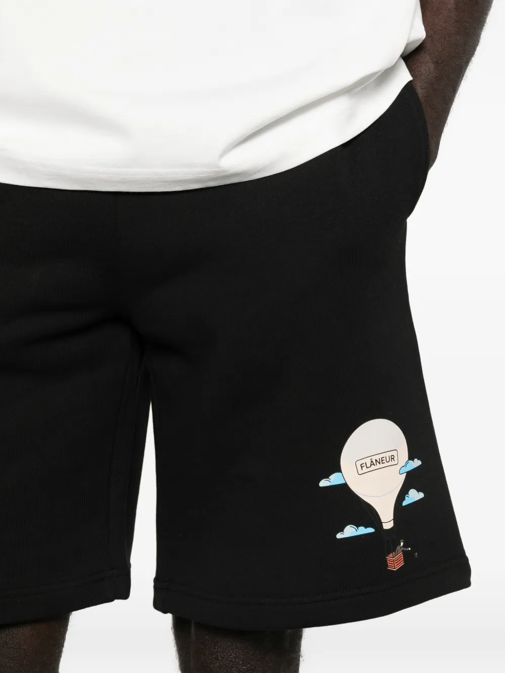 FLÂNEUR Aéronautique shorts met trekkoord Zwart