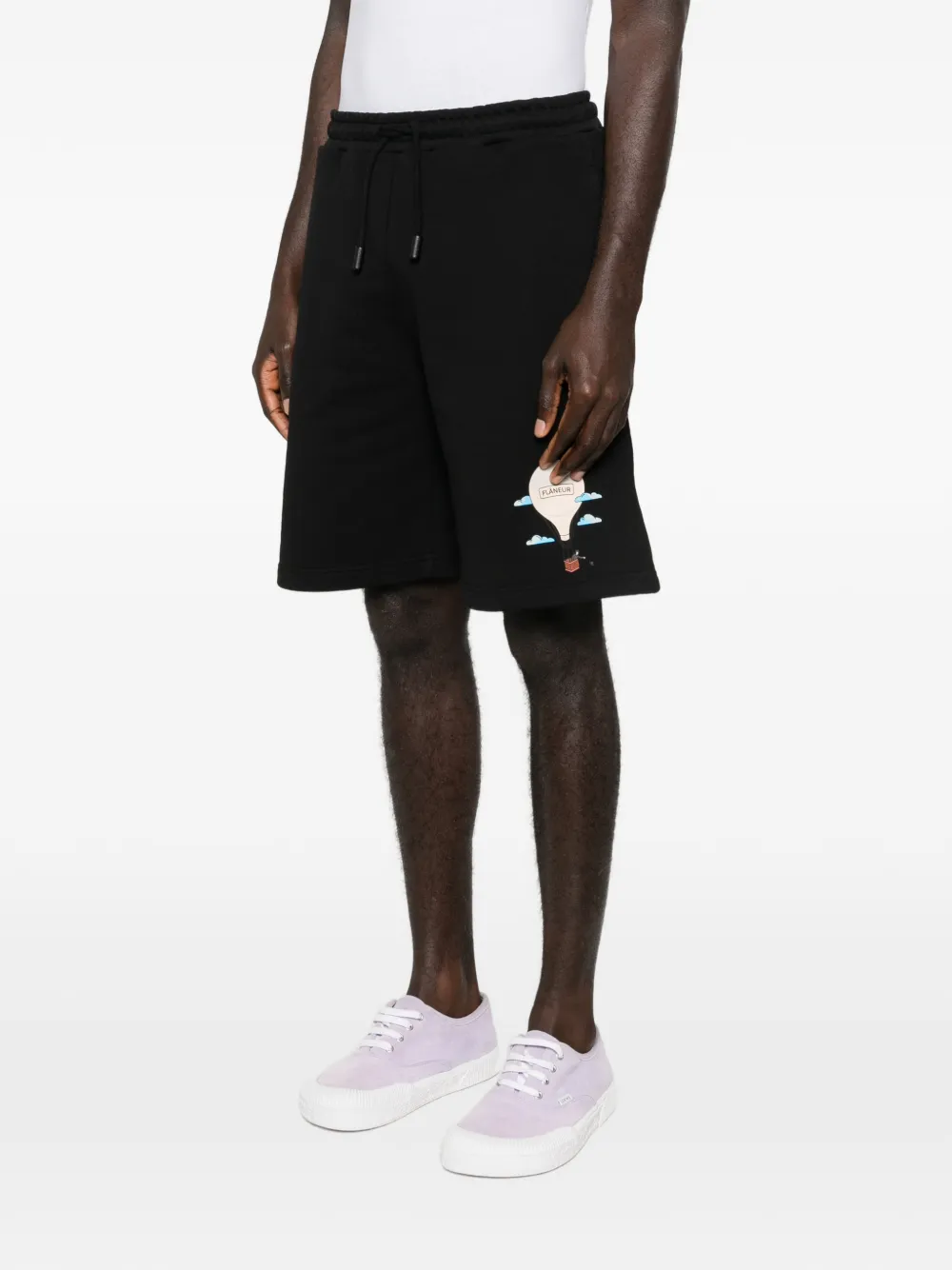 FLÂNEUR Aéronautique shorts met trekkoord Zwart