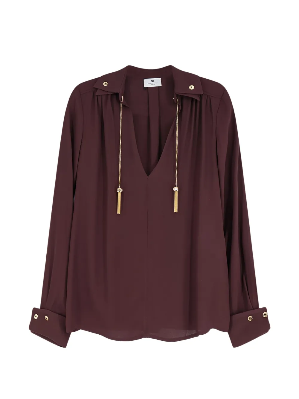 Elisabetta Franchi tassel collared shirt - Marrone
