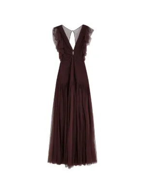 elisabetta franchi jewelled bow jersey maxi dress Elisabetta Franchi Jewelled Bow Jersey Maxi Dress | Brown