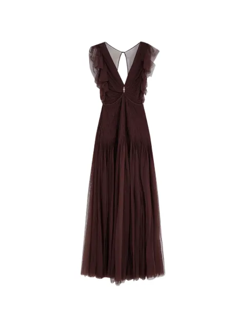 Elisabetta Franchi ruffled V-neck maxi dress
