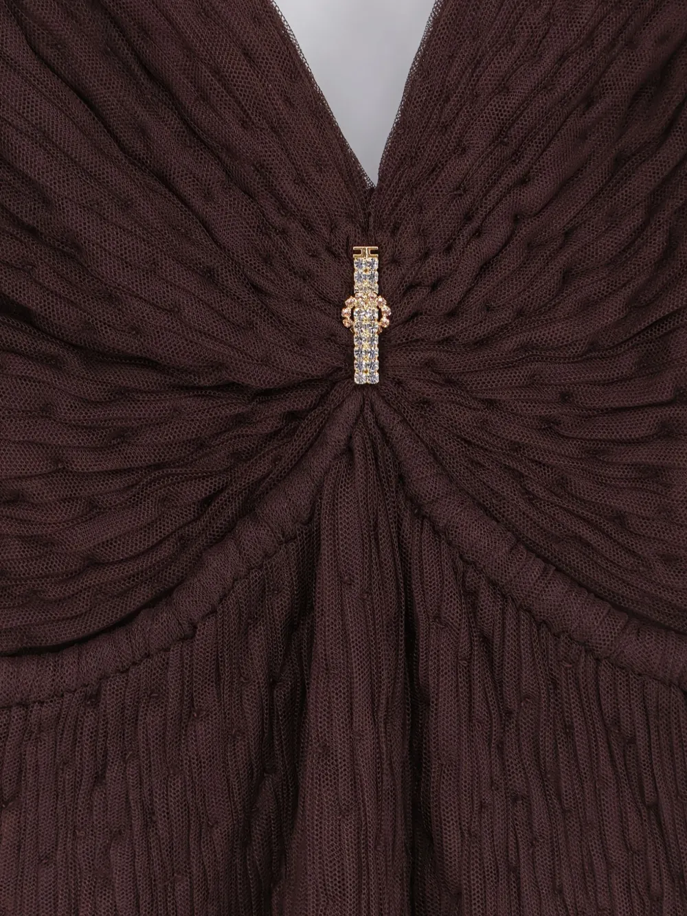 Elisabetta Franchi Maxi-jurk met ruches Bruin