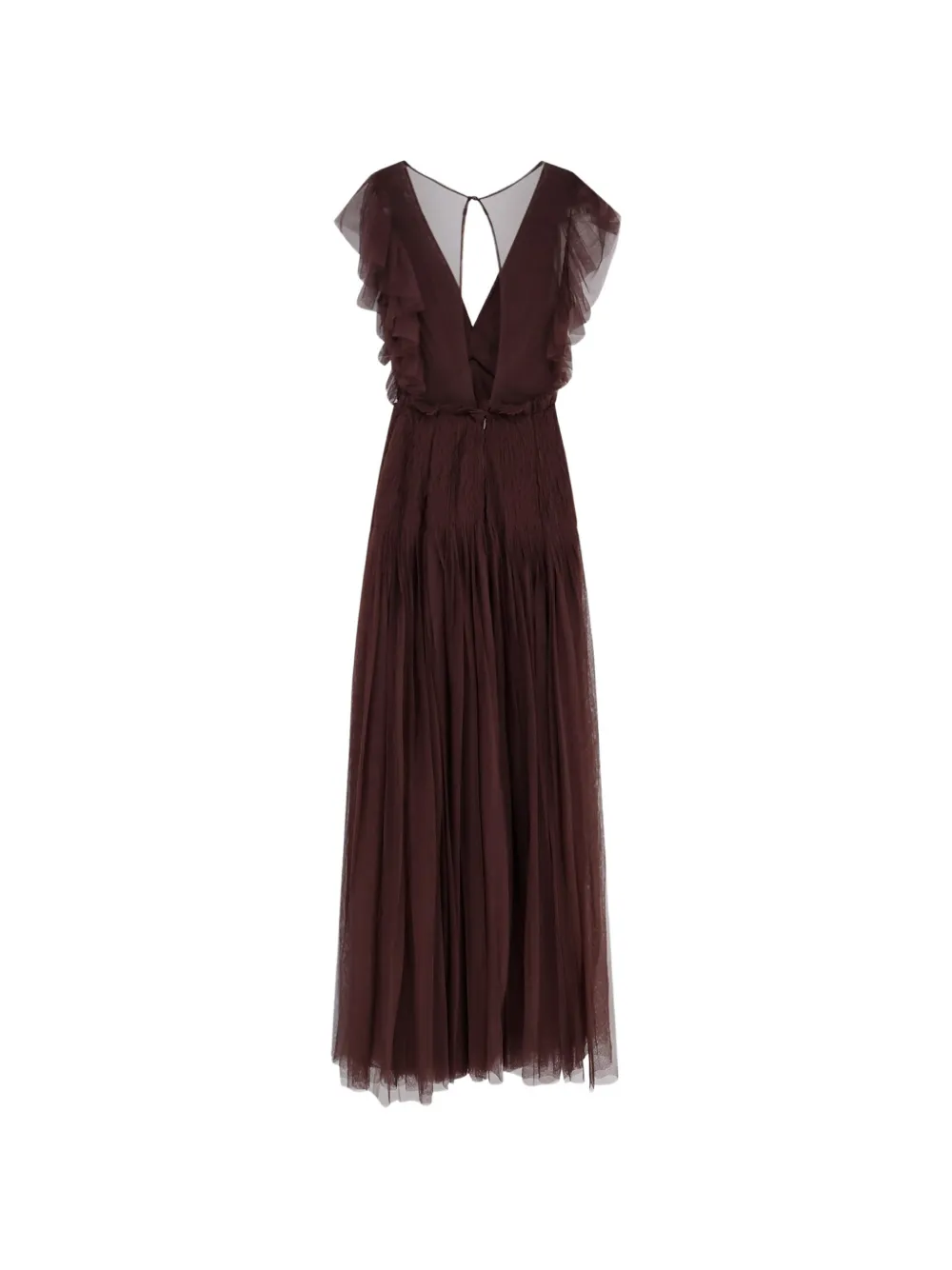 Elisabetta Franchi Maxi-jurk met ruches Bruin
