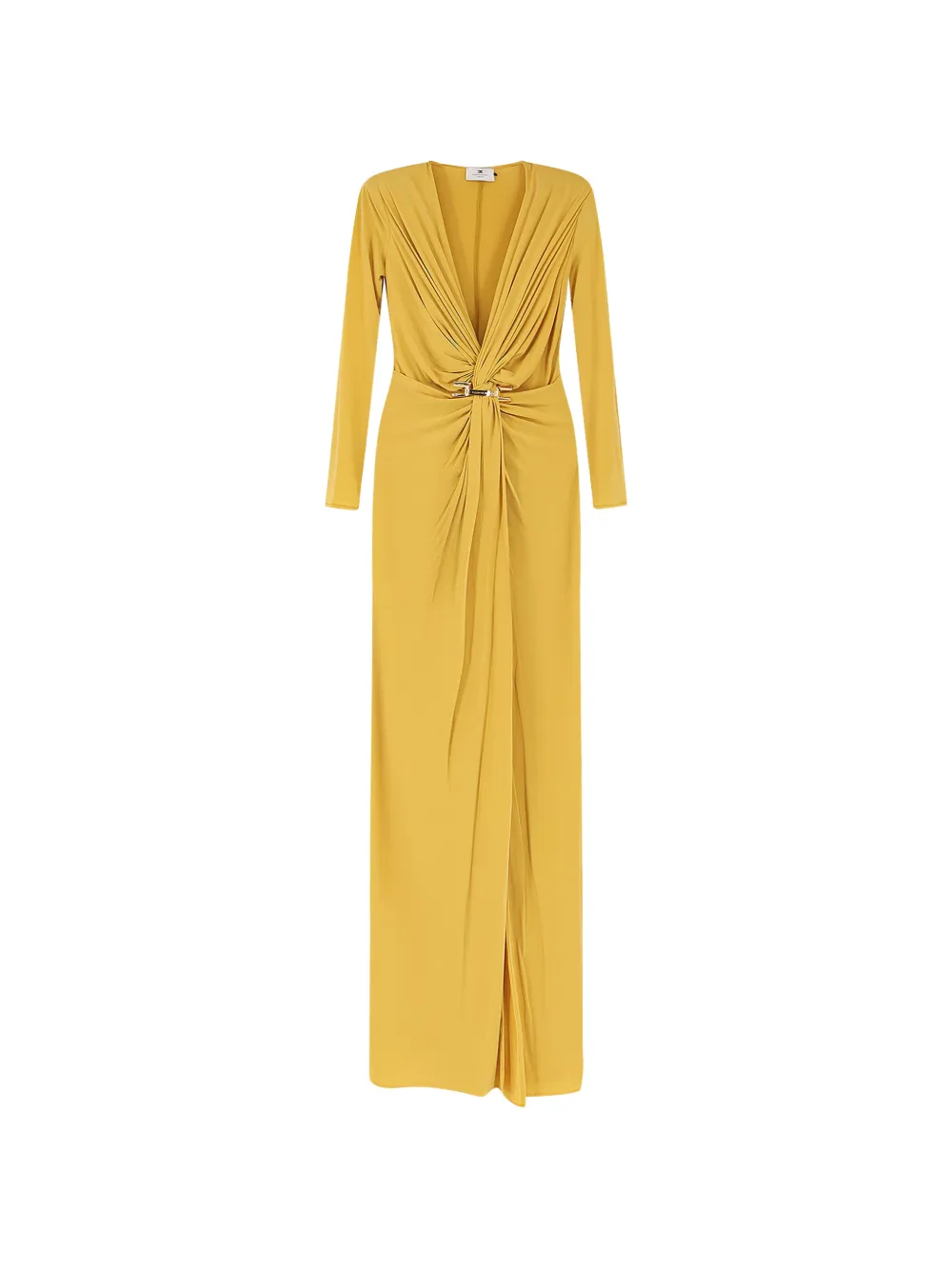 Elisabetta Franchi twisted long-sleeve maxi dress - Giallo
