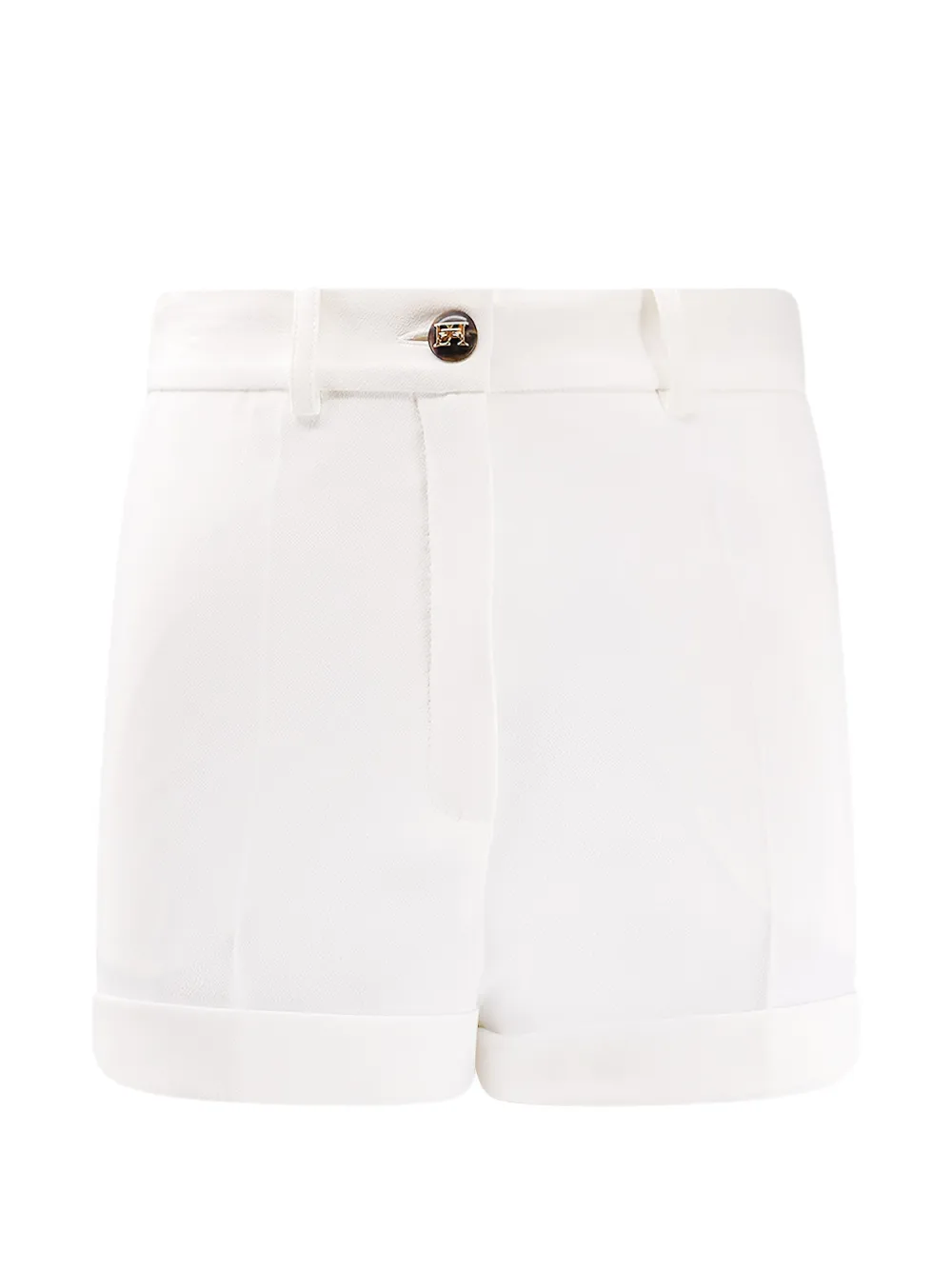 Elisabetta Franchi belt logo button shorts - Toni neutri