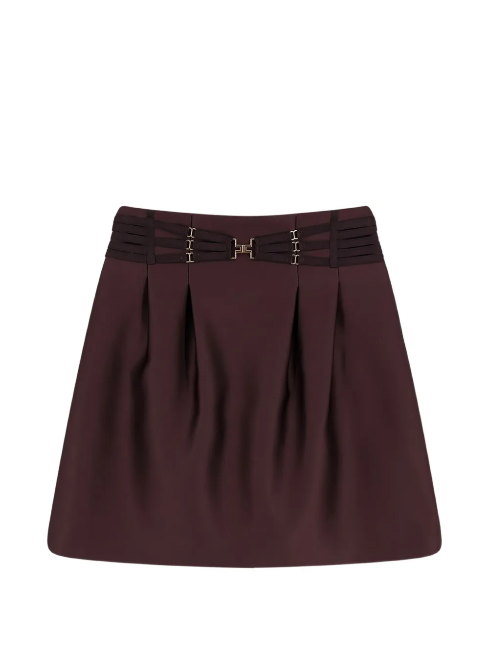 Elisabetta Franchi buckle-detail skirt - Marrone