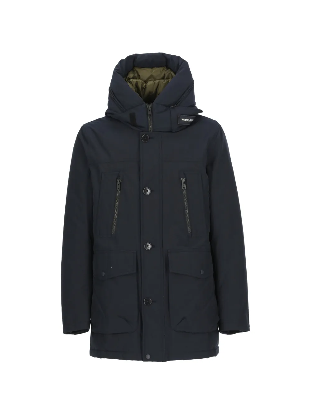Woolrich logo-patch hooded parka - Blu