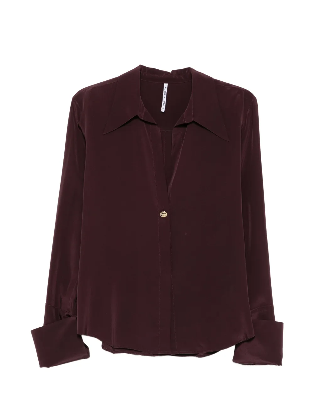 Liviana Conti V-neck wide-cuff blouse - Rosso